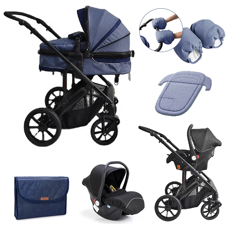Luxury Baby Stroller 3 in 1 With Car Seat High Landscape Pram For Newborns Travel System Baby Trolley Walker Foldable Carriage