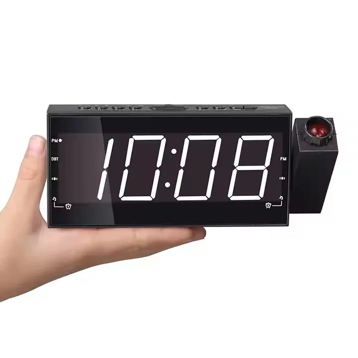 Multifunction Projection Digital Alarm Clock FM Radio with Dimmer, Snooze, Sleep Timer