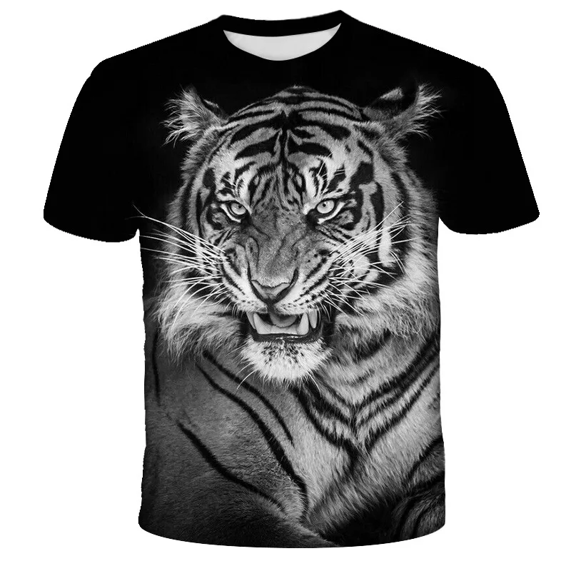 bloom men  women  white  tiger lion   wolf 3d printing  t shirt   short  sleeve animal   3D printing t  shirts