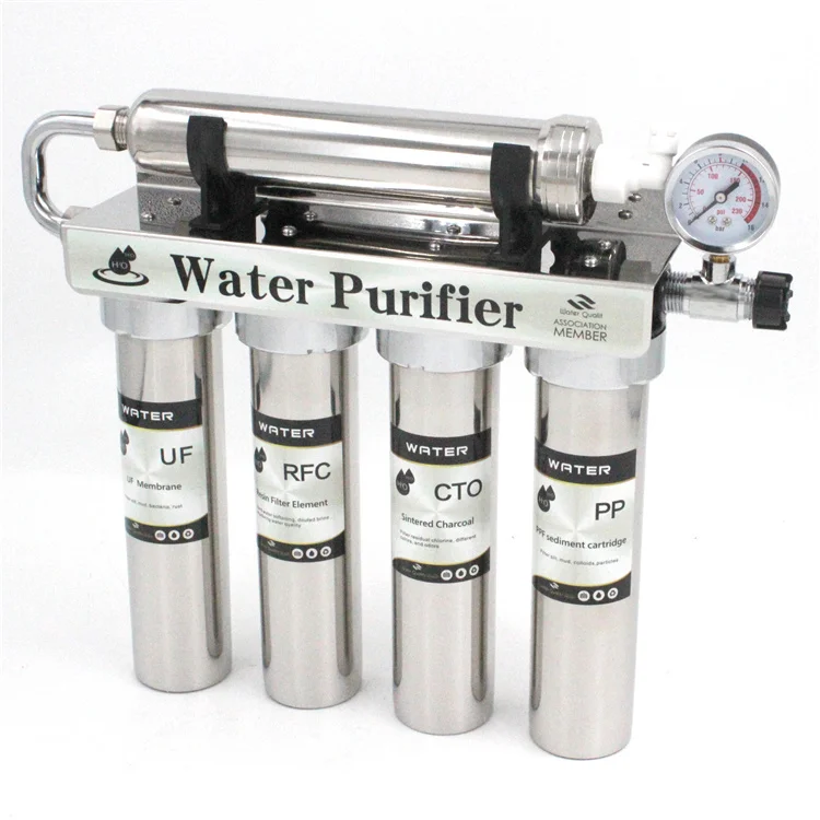 Stainless Steel Under Sink Uf  Ultrafiltration Membrane Carteridge Master Water Filter Purifier System For Home House