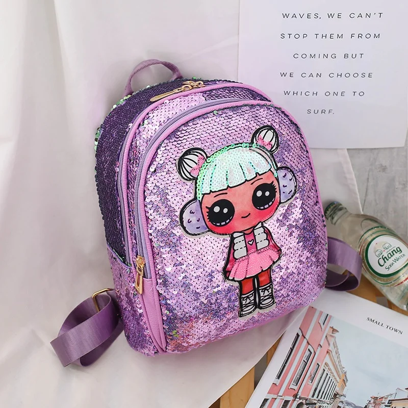 New 2022 Children Waterproof School Book Bags Fashion Cartoon Sequin Kids Backpack School Bags for Girls