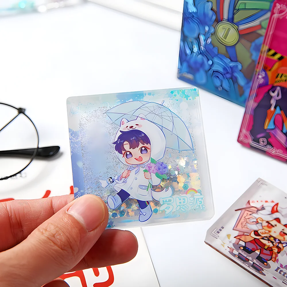Oem Logo Customized Cartoon Anime Acrylic Standee Printing Transparent Quicksand Liquid Acrylic Stand For Promotion