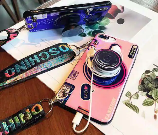 
IMD Silicone Camera Phone Cases with Lanyard for Redmi 6 Pro Note 6 Note 5 Note 5A 