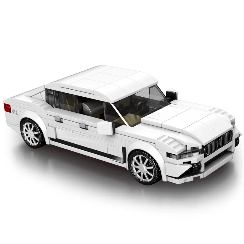 Super Racing White Car Building Blocks 398PCS MOC Plastic DIY Sport Model 1:24 Scale Adults Kids 5 7 Years ABS Box Brick Toys