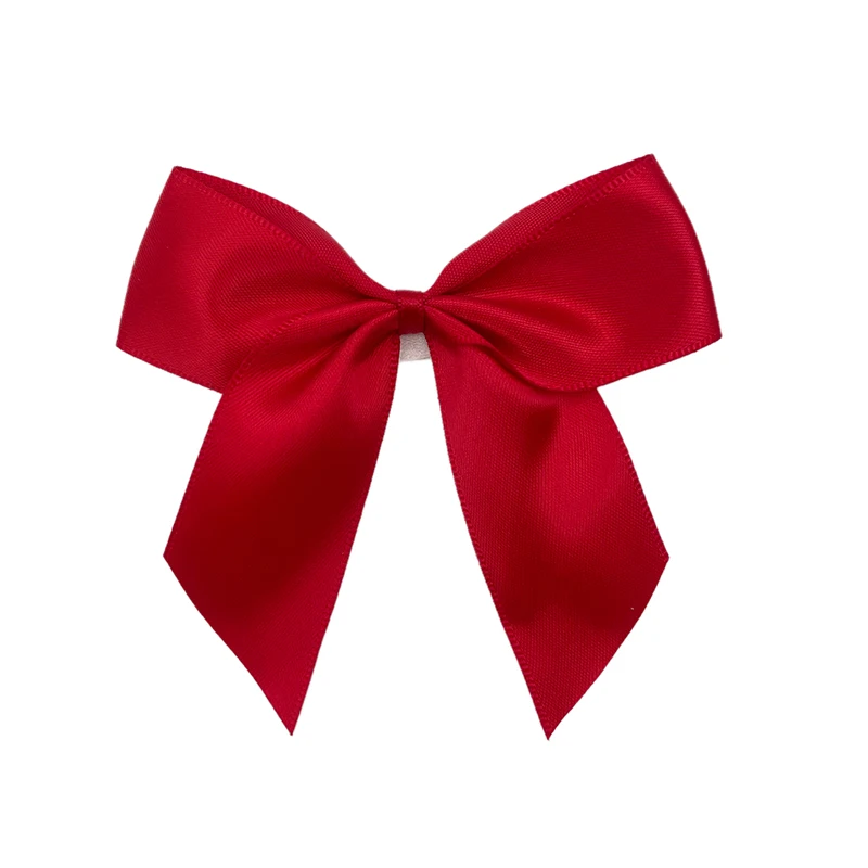 PC Ribbons 100% Polyester Handmade White Red Stain Ribbon Bows With Adhesive Tape For Wine Bottle Decoration
