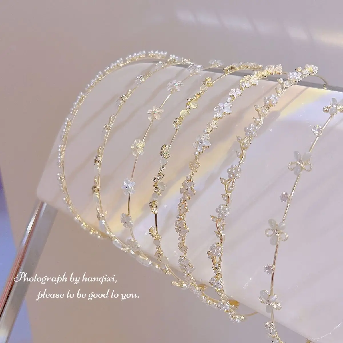 Женская повязка на голову с жемчужинами, с опалом