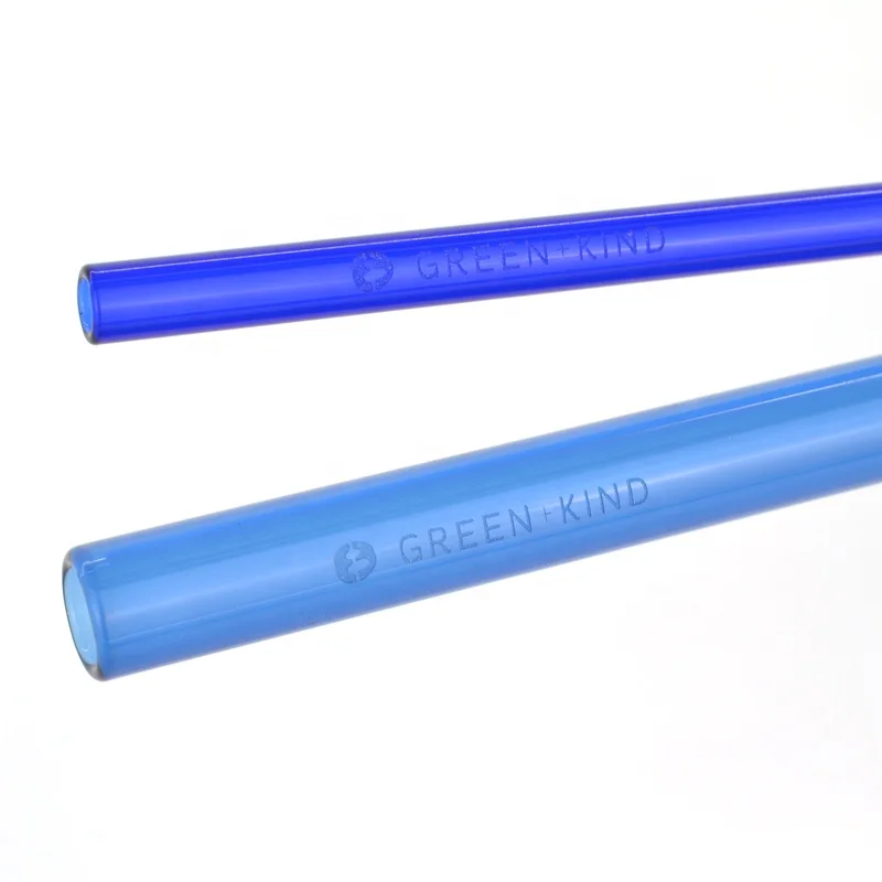 Custom glass straw laser engraving logo reusable straw dishwasher safe