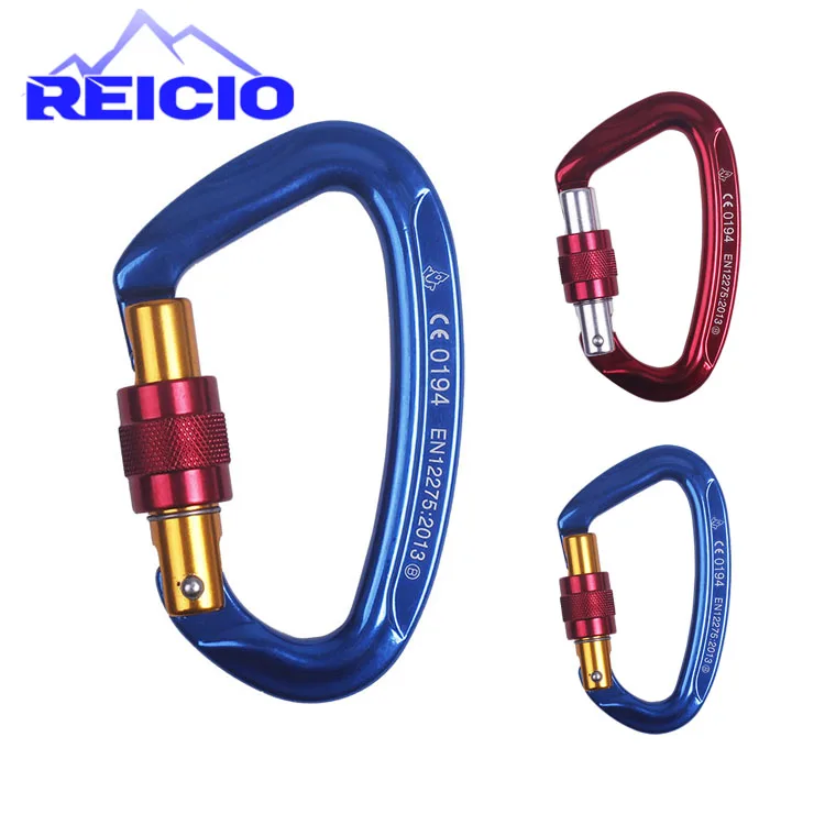 CE certified ultra light D-type rock climbing downhill fire safety carabiner