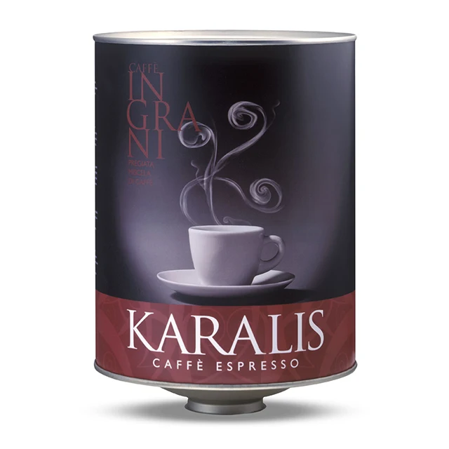 Fine italian roast coffee Whole Beans Espresso Blend for professional coffee shop - Caffe Karalis 3Kg Tin Can