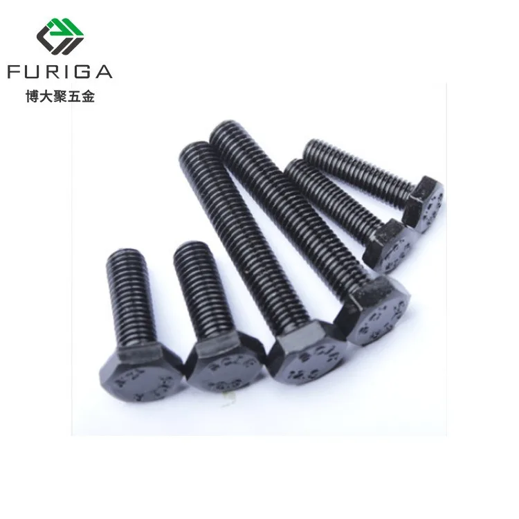 High-Strength 12.9 Grade Iron Blackened Steel External Hexagon Screw M4M5M6M30 Size Blackened Mechanical Extended Bolt