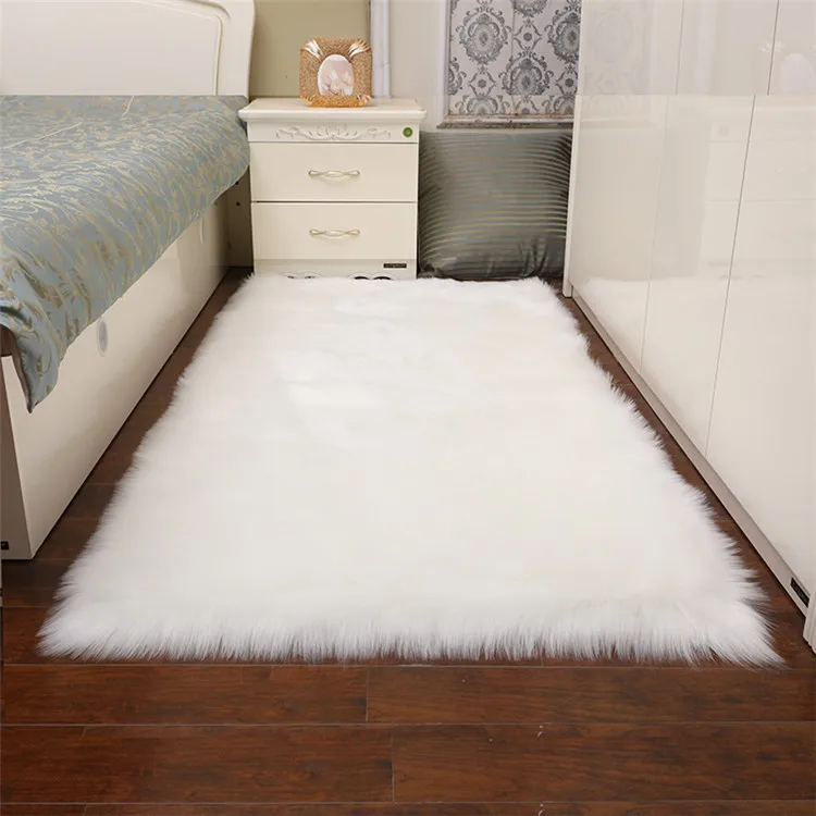 PET FRIENDLY Shaggy Area Faux animal fur Sheepskin rug and carpet with indoor home