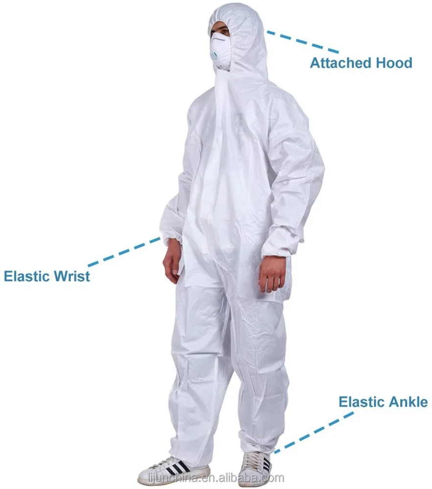 Wholesale disposable microporous PP SMS type 5/6 anti oil anti asbestos Medical Disposable coveralls bunysuit overalls