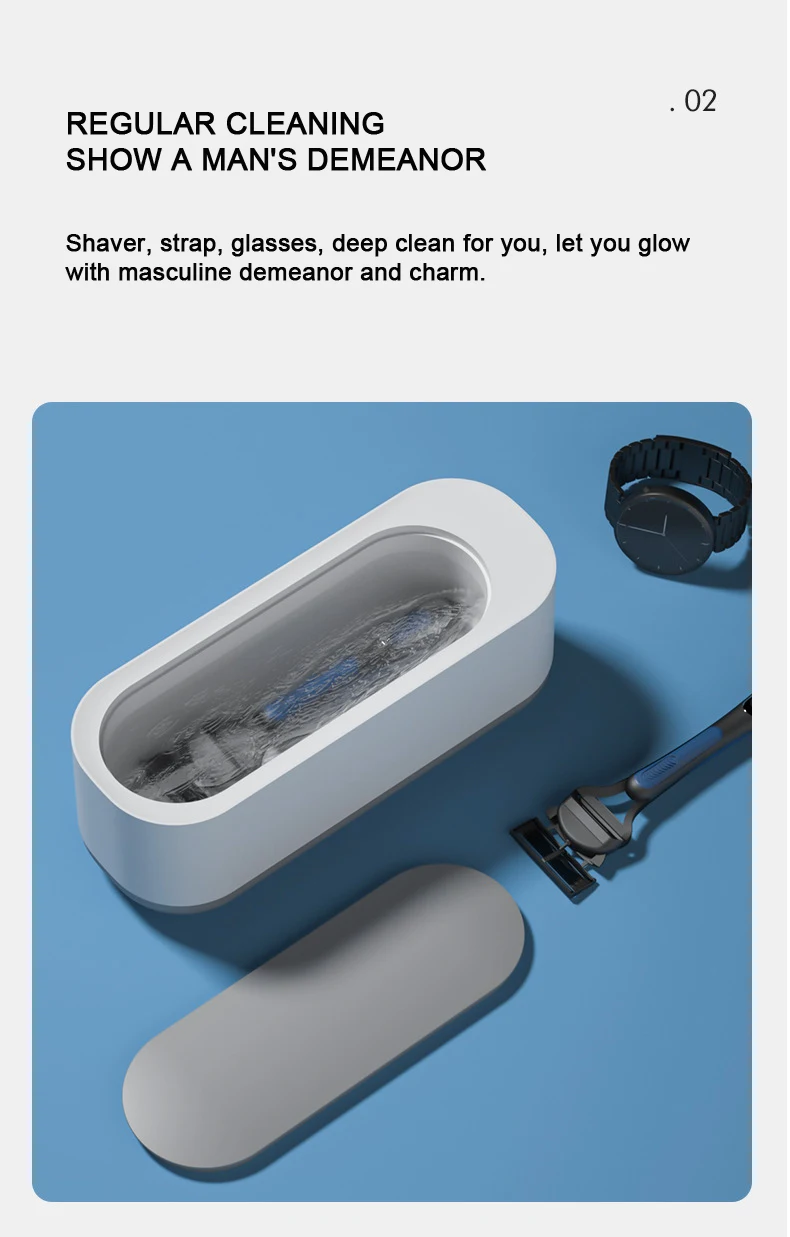 Mini digital dental denture watch glasses jewelry ultrasonic cleaners