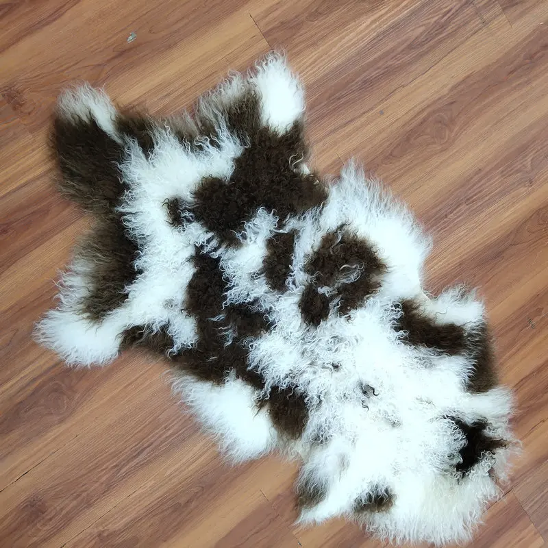 factory  long hair curly Tibet  Mongolian lamb fur plate wholesale genuine  mongolian tibetan lambskin