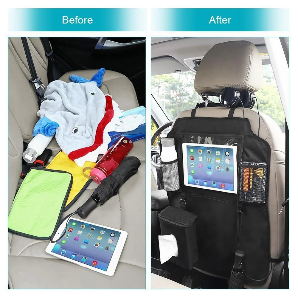 99% universal best sale 2 pack car back seat organizer bag car seat protector