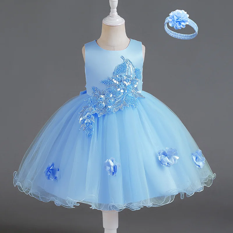 LZH Baby Girls Mesh Tutu Princess Gown Wedding Party Baby 1 Year Birthday Dress Christmas Infant White Christening Dress