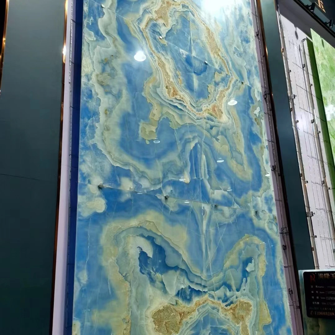 Оптовая продажа, роскошный камень, индивидуальная фоновая настенная панель, небесно-голубой оникс, мрамор с золотыми венами
