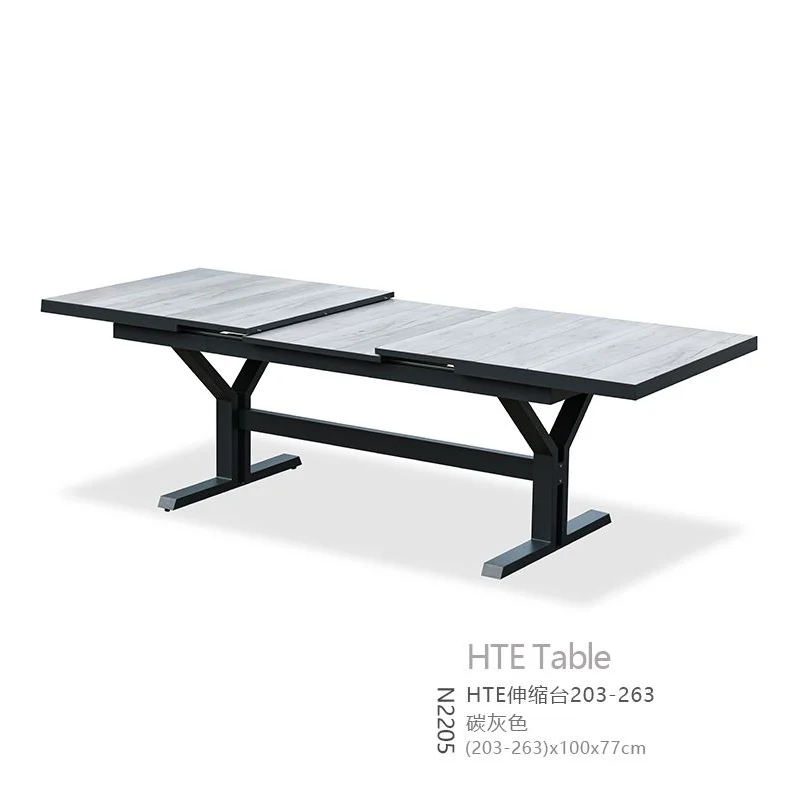 Выдвижной расширяющийся на 203-163 см 8 человек керамический верх алюминиевая рама садовый обеденный стол веревка ротанговый стул набор уличной мебели