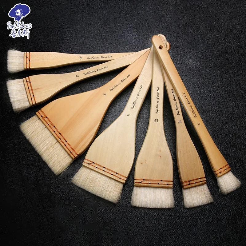 Paul Rubens Watercolor Paint Brush Acrylic Brushes Art Drawing Tools Supplies Scrubbing Wool Wood Gouache Art Gift Set - 116-3#