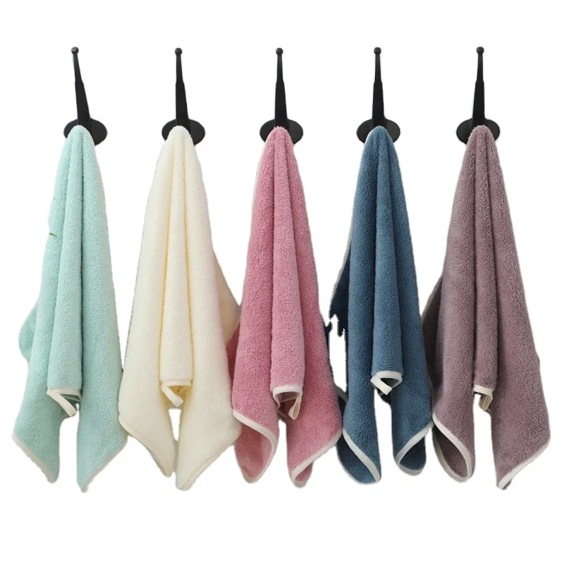 Coral velvet edging square towel, bath towel set, home daily necessities, soft and absorbent adult gift towels can be customized