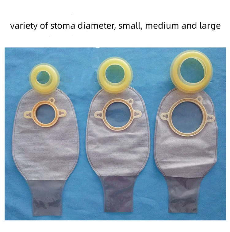 non-woven fabric two piece glue-free ostomy bag belt clip sealing colostomy bag set colostomy bag
