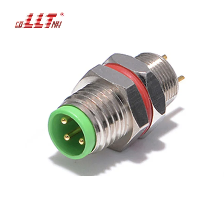 LLT M8 2 3 4 5 pin Small waterproof electronic wire to board panel mount metal connector