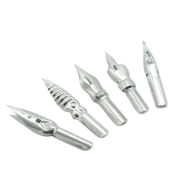 Wooden Handler Artist Cartoon Pen Set Calligraphy Dip Pens with 5 Nibs - Great for Manga/Comic/Calligraphy/Word Art/Pen