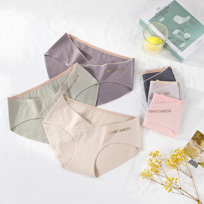 Оптовая продажа, индивидуальные трусики для беременных с низкой талией и перекрестными бретельками, нижнее белье хорошо сидит под грудью, без давления