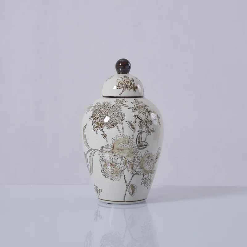 new design temple jar sets hot sale home decor ceramic mid century vase