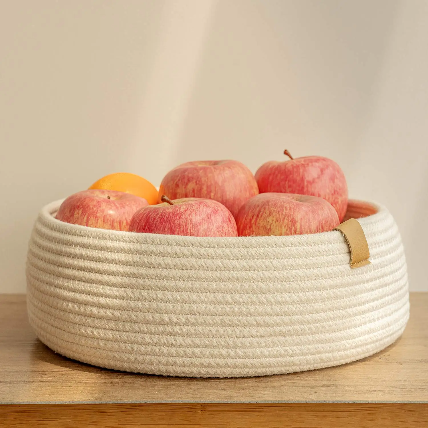 New coming round 100% cotton rope woven storage basket with lid