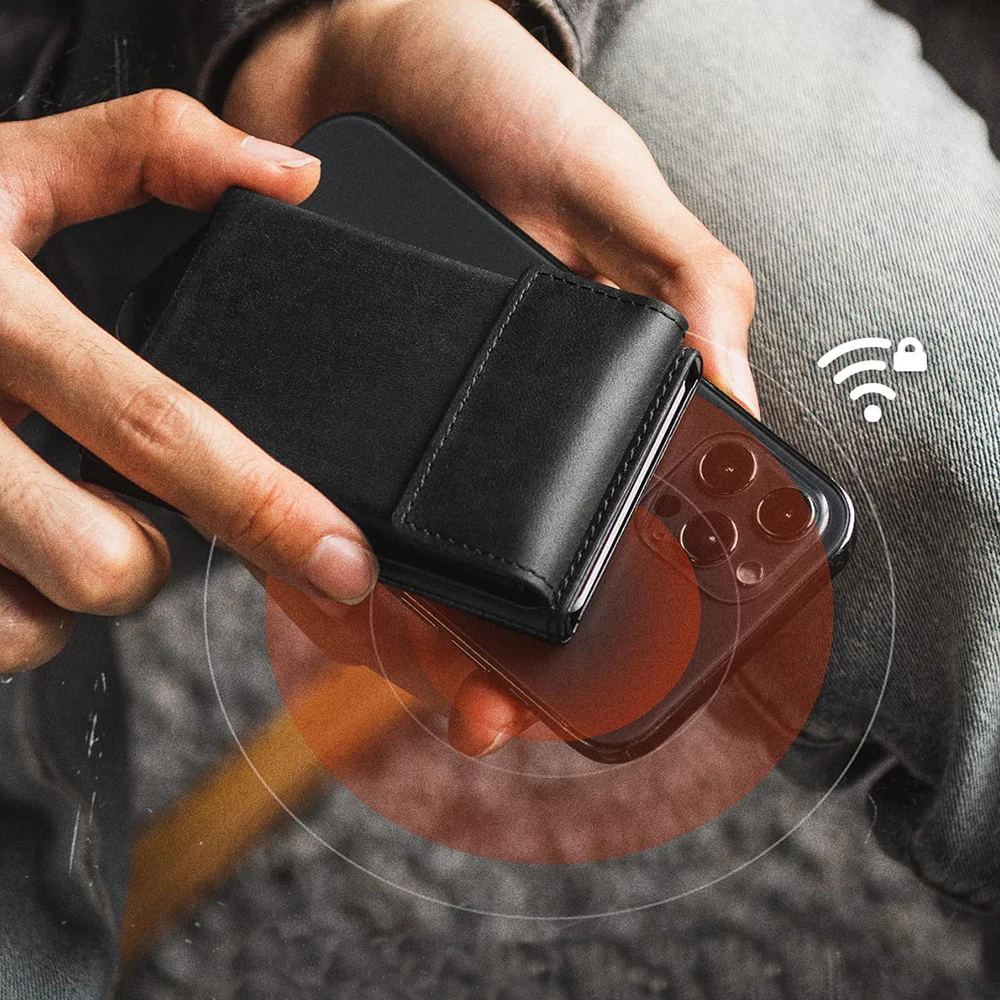 Aluminium Wallet For Men PU Leather Wallet RFID Blocking Coins Purse Credit Card Holder Wallets