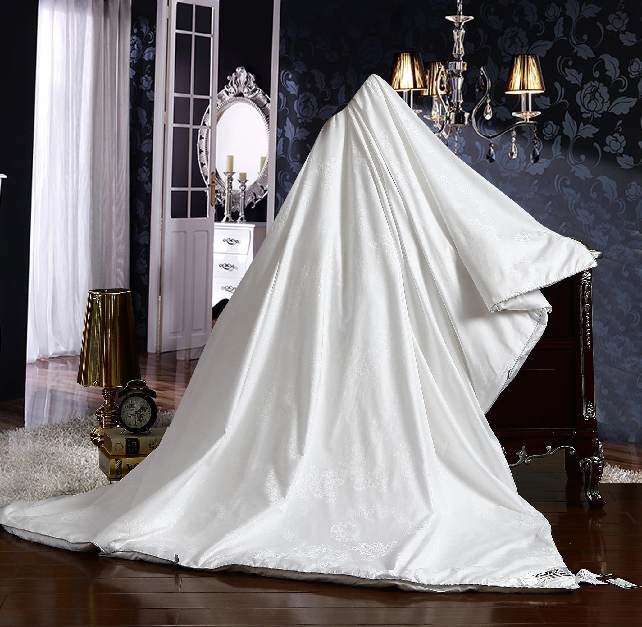 JILI SILK king size anti-dust&hypoallergenic silk quilt with dot