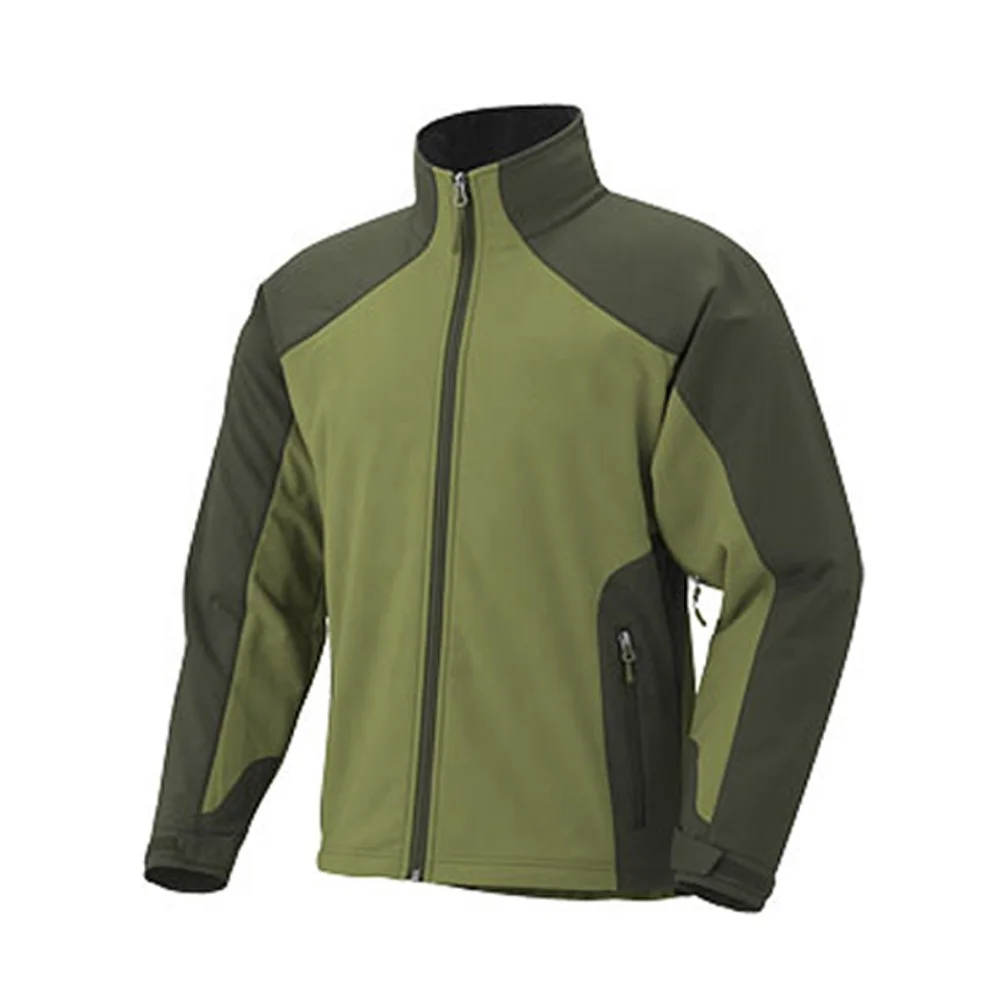 Good quality clothing polyester spandex softshell jacket mens green jacket
