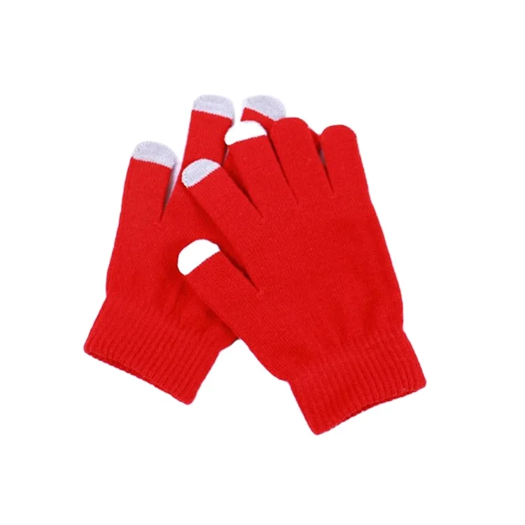 Custom Hot Sale Fashion Warm Stretch White Ladies Winter Gloves Knitted
