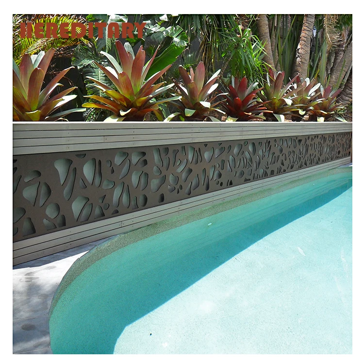 Laser cut aluminum panel metal screens divider for pool balcony design