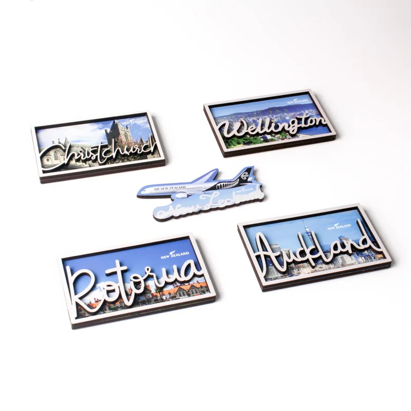 
Custom Sticker New Zealand Wholesale Mdf Souvenirs Fridge Magnet 