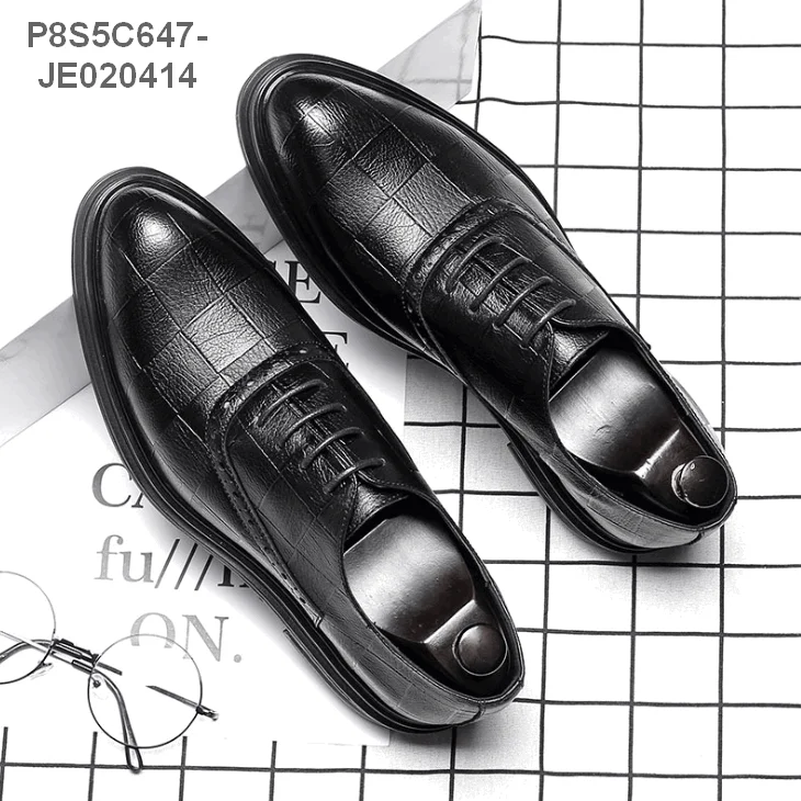 Men Formal Dress Shoes PU Leather Shoes Flats rubber Shoes