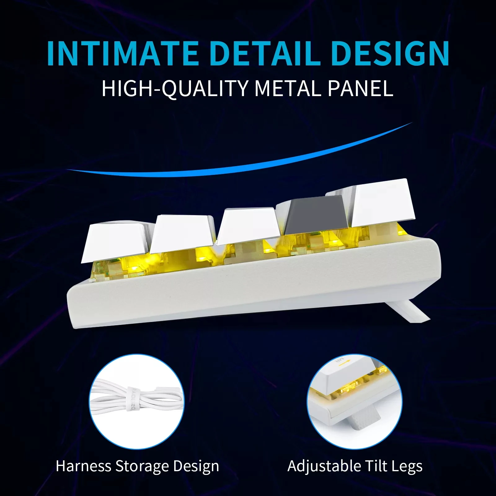 Custom RGB USB Mini Mechanical Gaming Keyboard Red Switch 61 Keys Wired detachable cable Mechanical Keyboard