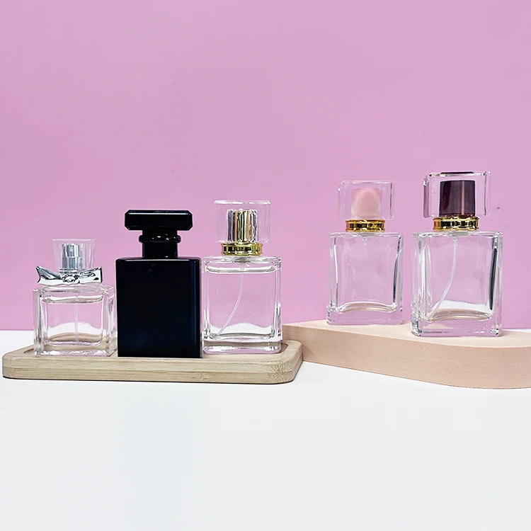 Envases Cosmeticos Frascos de Vidrio Para 50 мл 100 флакон для парфюма пустой прямоугольный черный духов роскошное стекло