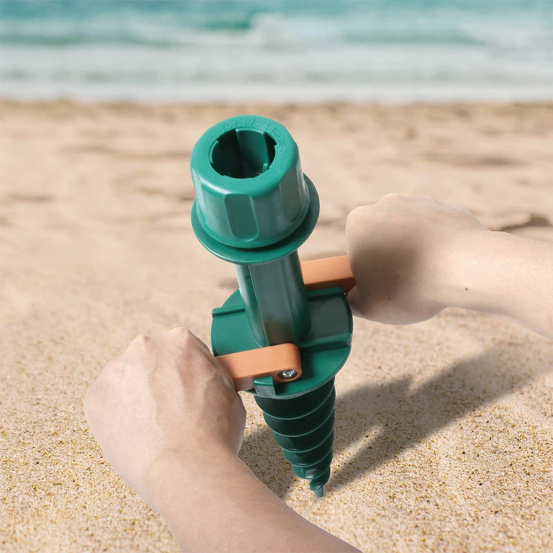 Portable Plastic Screw Beach Ground Umbrella Base Holder Sand Anchor for Beach