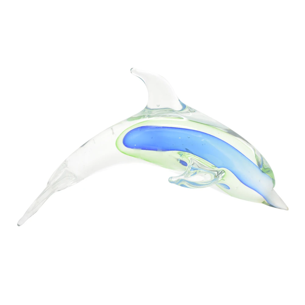 Handmade Blown Murano Glass Dolphin Ornaments Art Style Figurines for Hotel Bedroom Living Room or Office Decorative Crafts