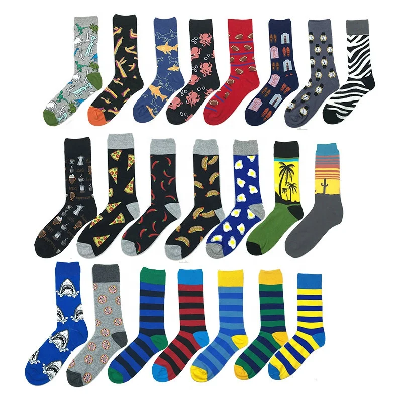 Factory Custom Fashion Breathable Mens Cotton Crew Dress Socks