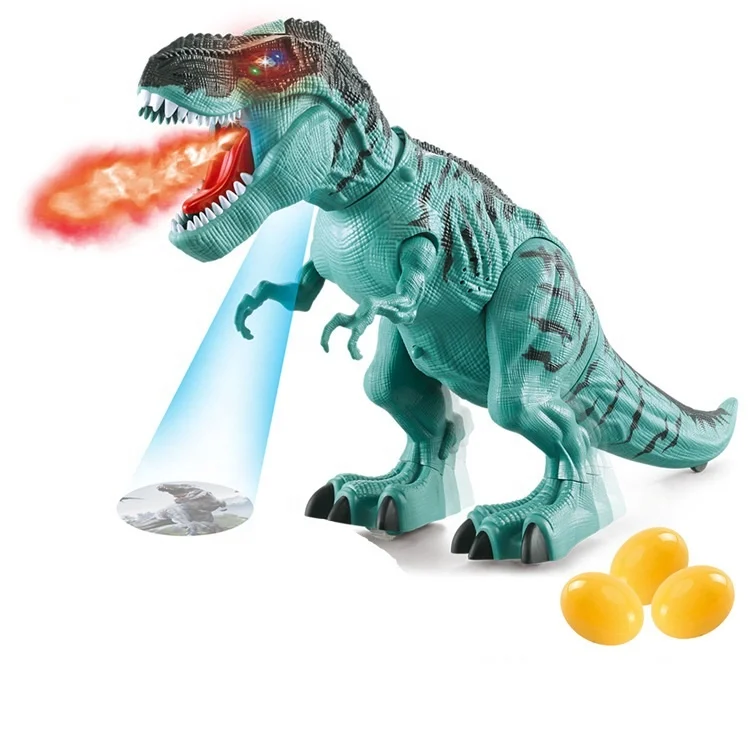 2021 new arrival dinosaur toy for kids plastic set electric walking robot with projection music and lights lay eggs dino