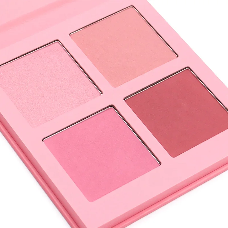 Factory OEM private label powder blusher long lasting high pigment 4 colors cosmetic makeup blush