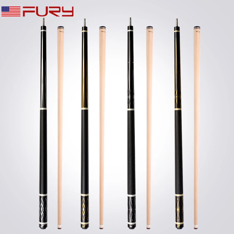 
2019 New arrival Fury MS billiard 13mm tip north American maple shaft certer joint New Tec Decal butt billiar kit pool cue stick 