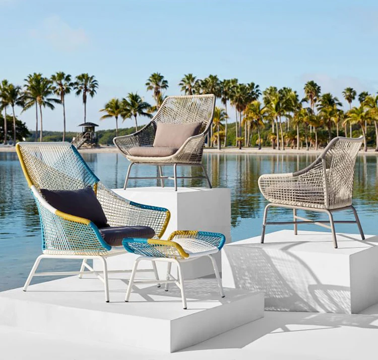 Dreamhaus Outdoor Furniture Rattan Sofa Chair Modern Balcony Garden set Courtyard Hotel Rattan chair Sofa Combination