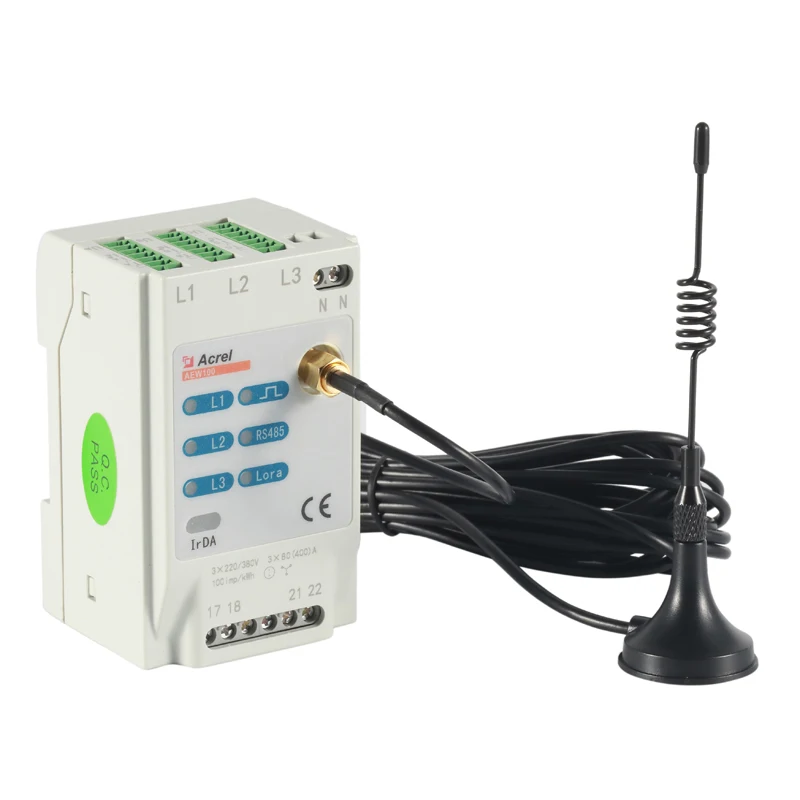 Acrel AEW100-D160R CE 470MHz Wireless temp monitor 3 Phase Energy Power Meter With Cts Piercing Connect