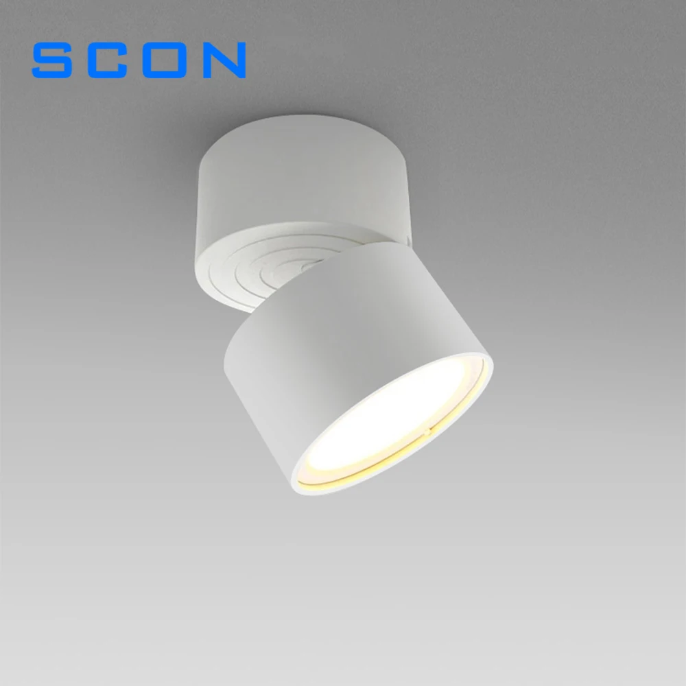 SCON Angle-adjustable Light  Living Room Round Modern Surface Mounted 7W COB LED Ceiling Spot Lights