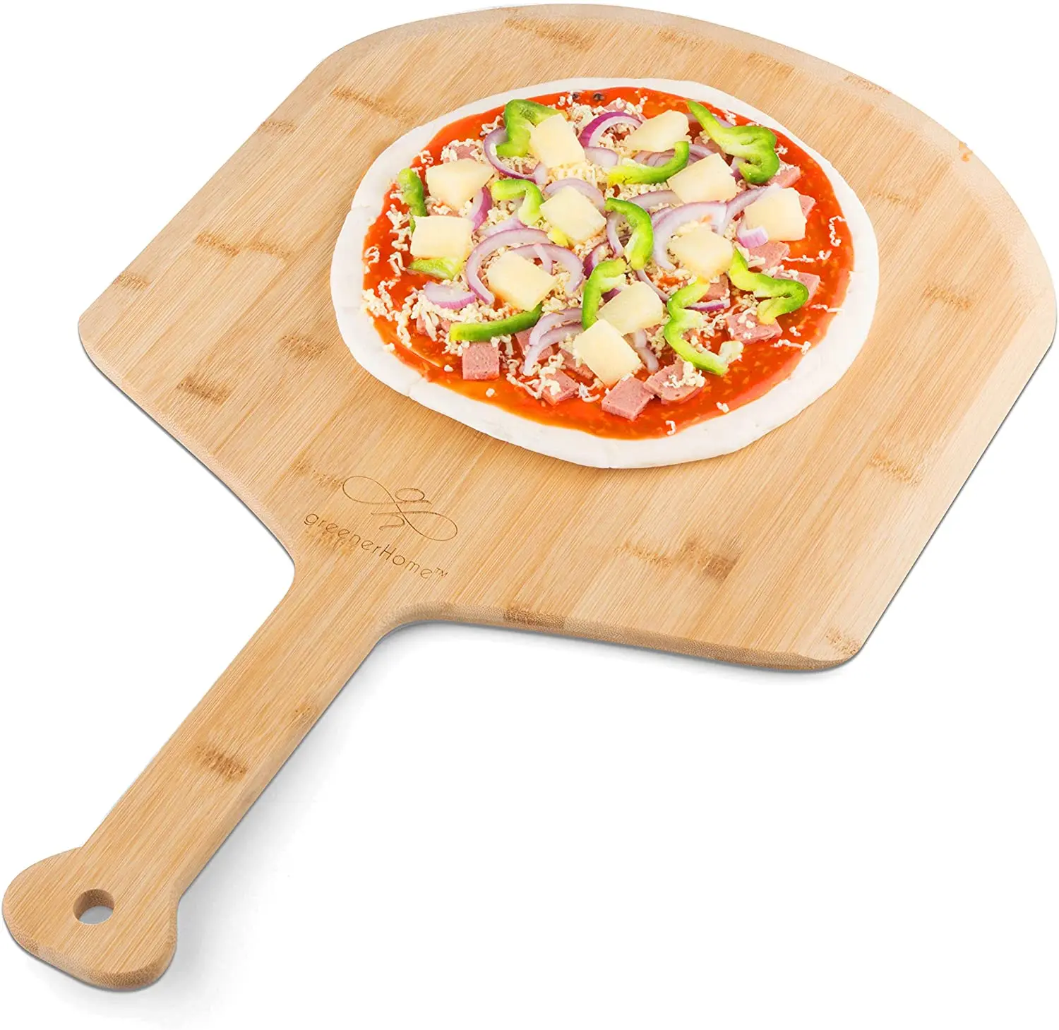 Pizza Cutting Board With Handle Bamboo Acacia Wooden Pizza Peel