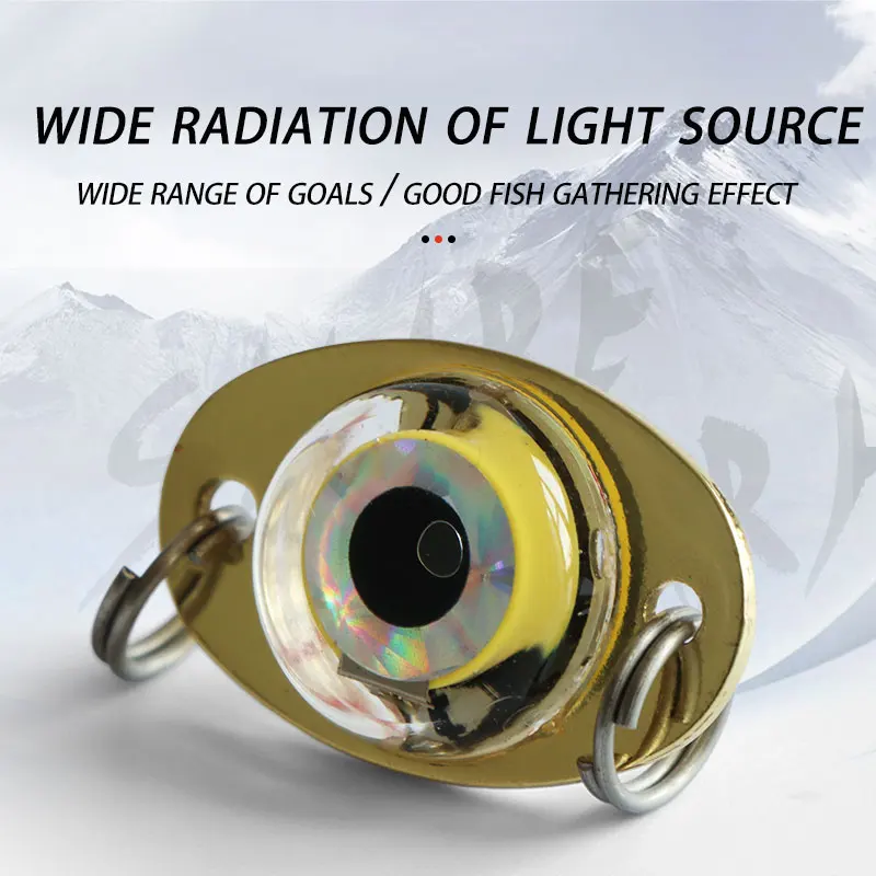 Mini LED Deep Drop Underwater Diamond Light Eye Lure Waterproof Fishing Flashing Light Attract Squid Bait